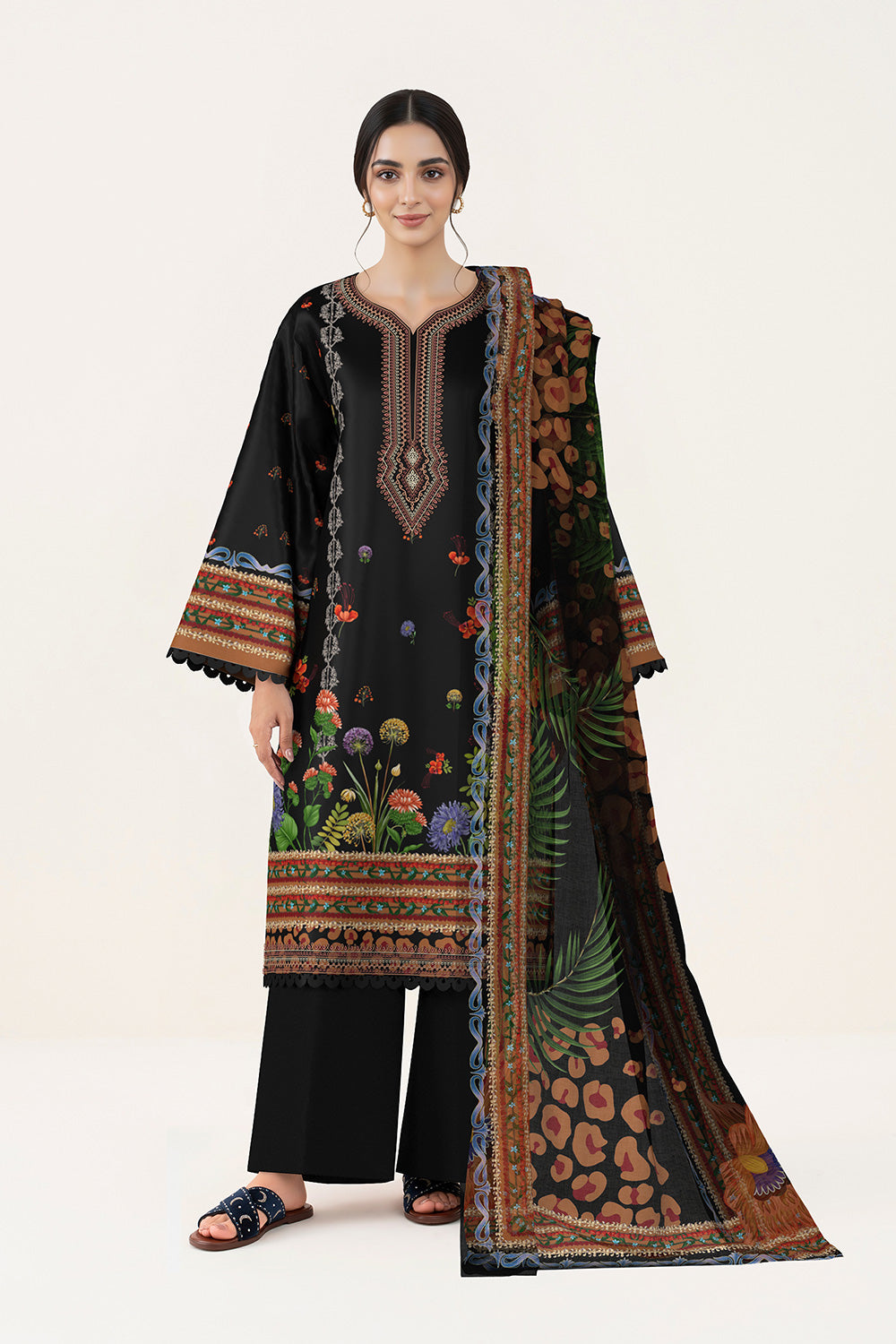 3 Piece - Digital Printed Embroidered Lawn Suit