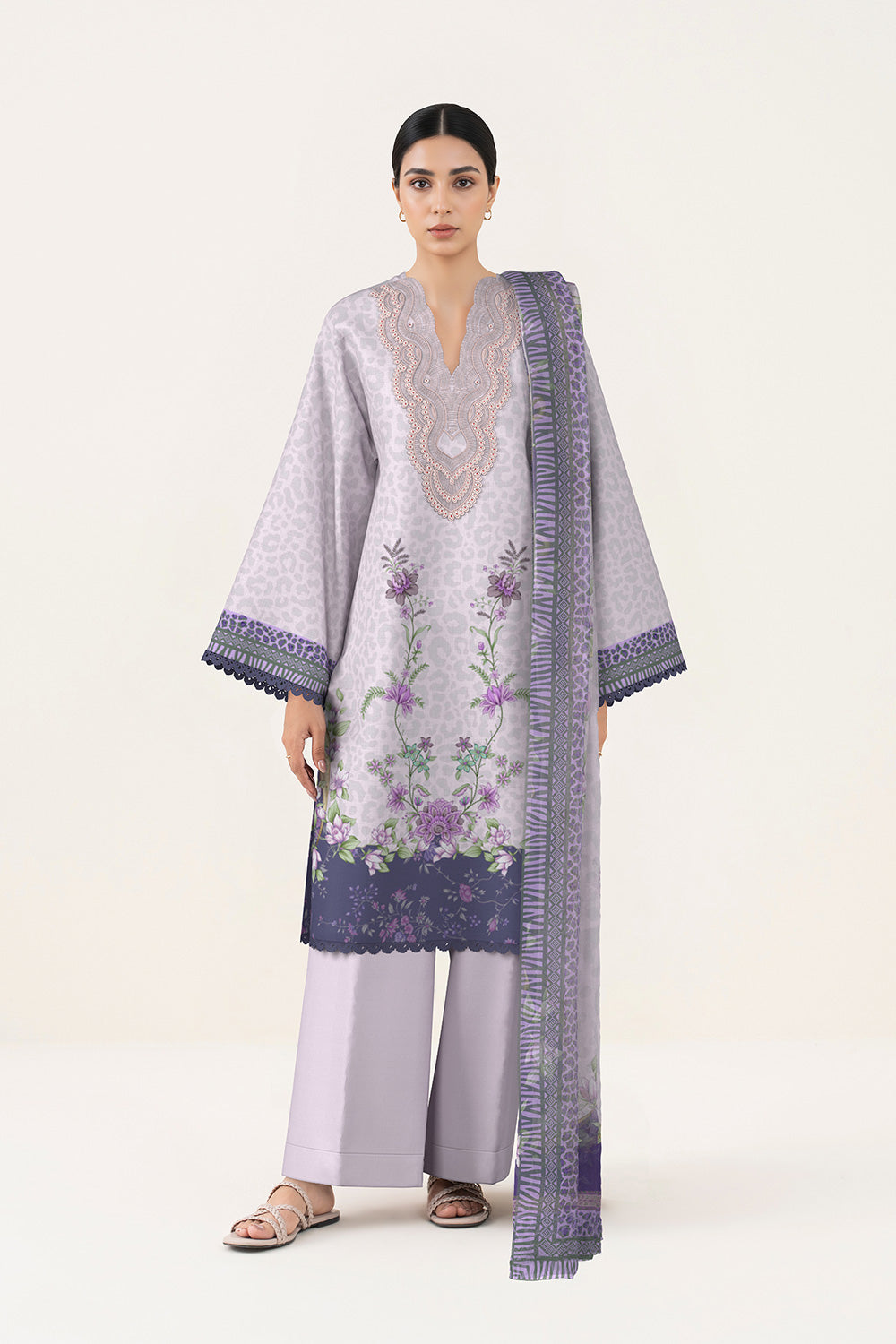 3 Piece - Digital Printed Embroidered Lawn Suit