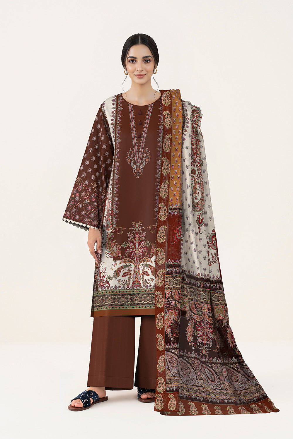 3 Piece - Digital Printed Embroidered Lawn Suit