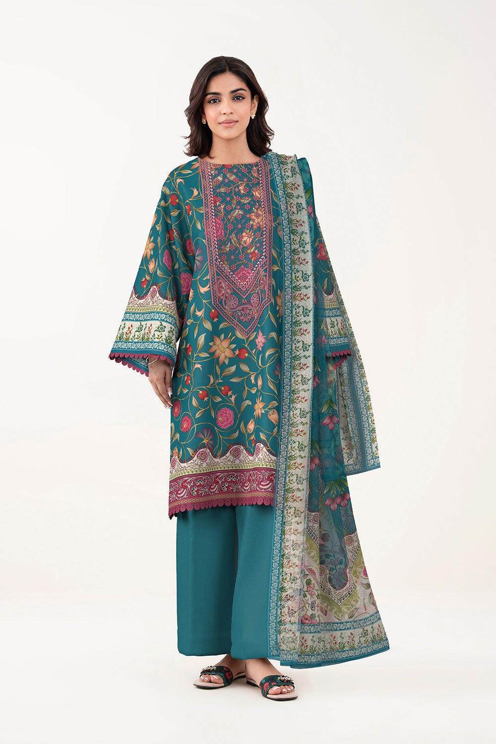 3 Piece - Digital Printed Embroidered Lawn Suit