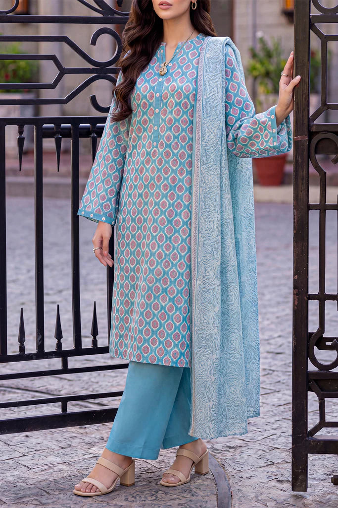 Unstitched Printed Lawn 3 Piece