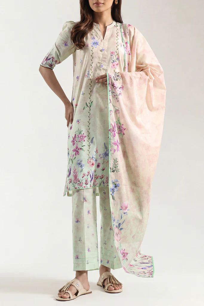 Unstitched Printed Lawn 3 Piece