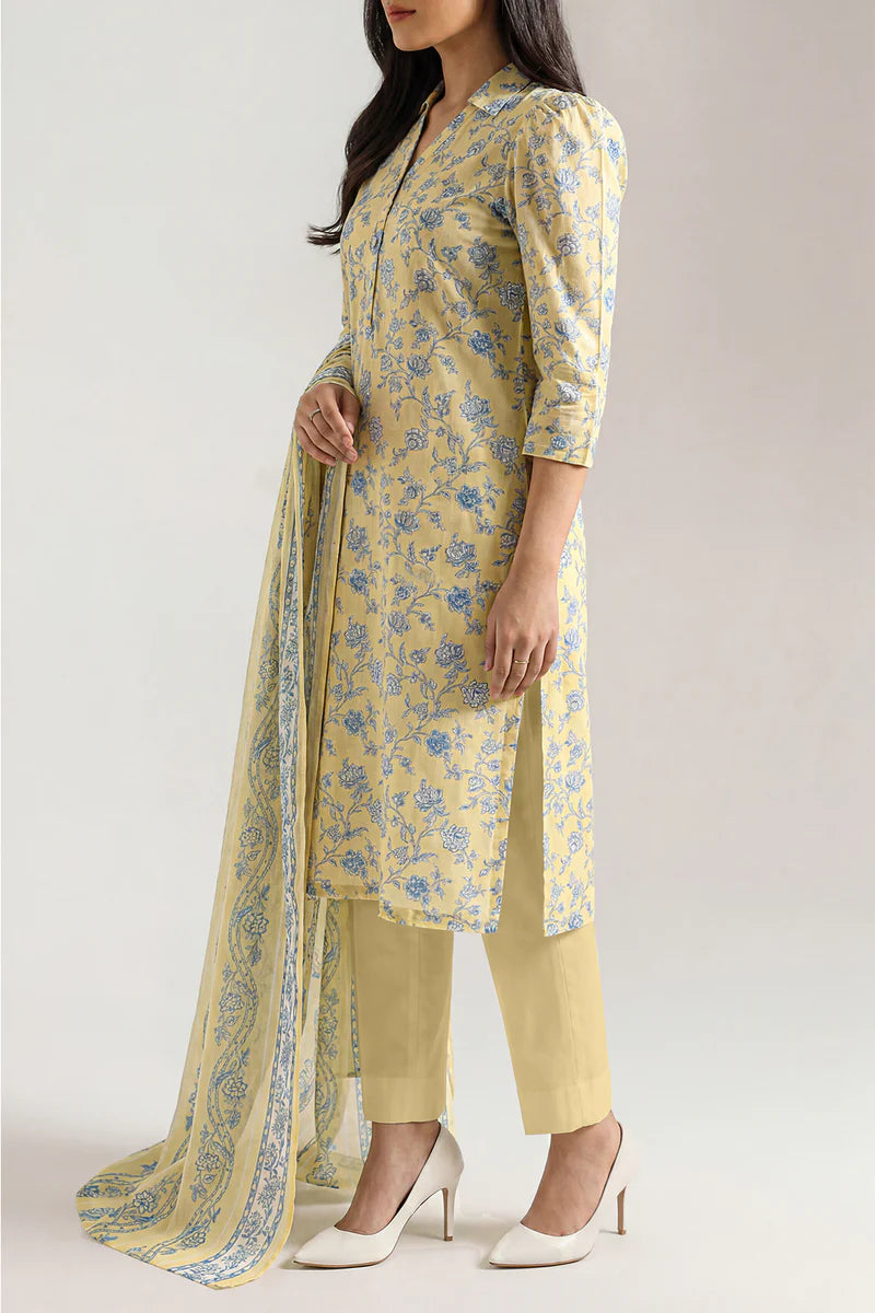 Unstitched Printed Lawn 3 Piece